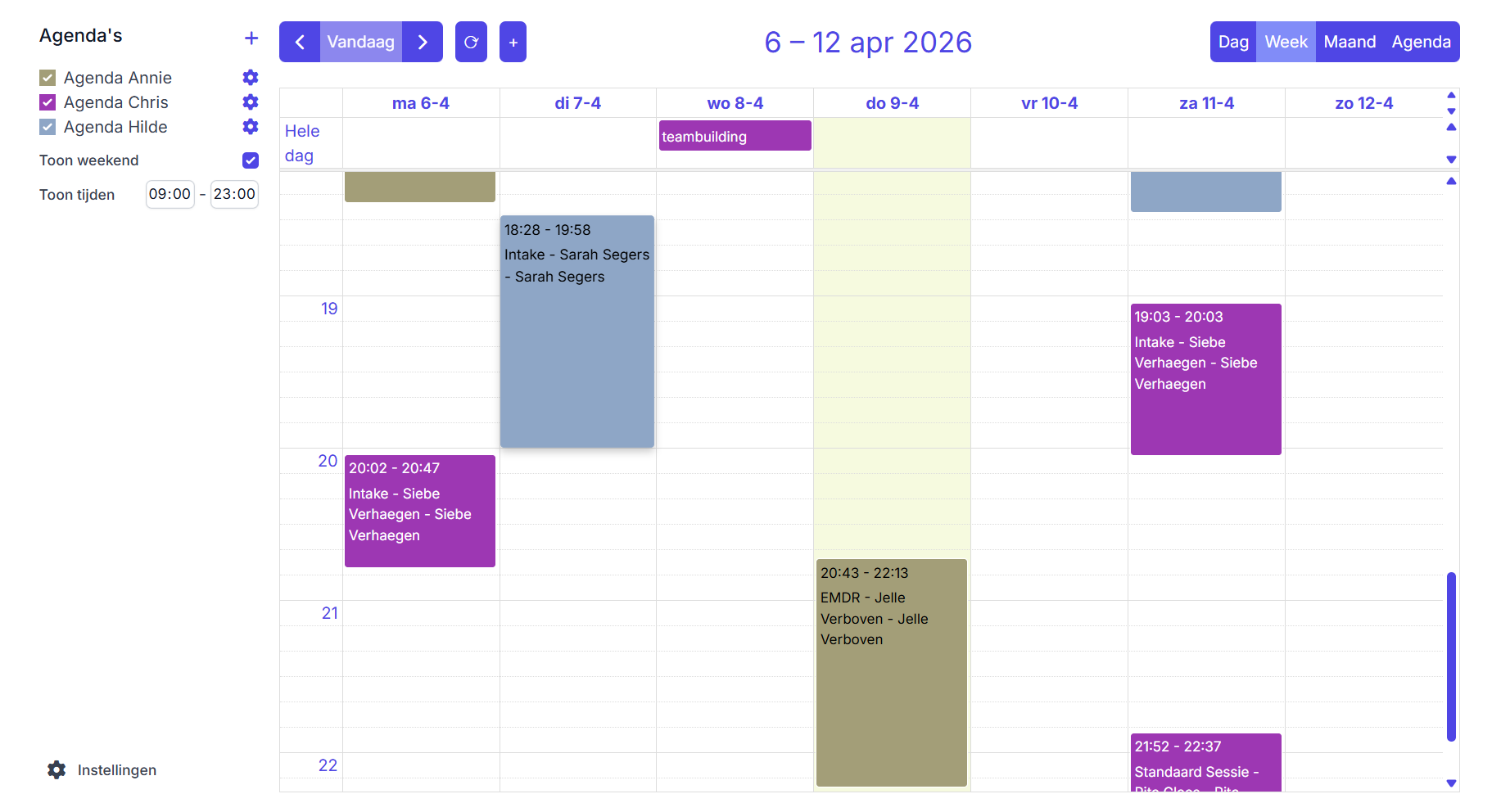 Agenda overzicht